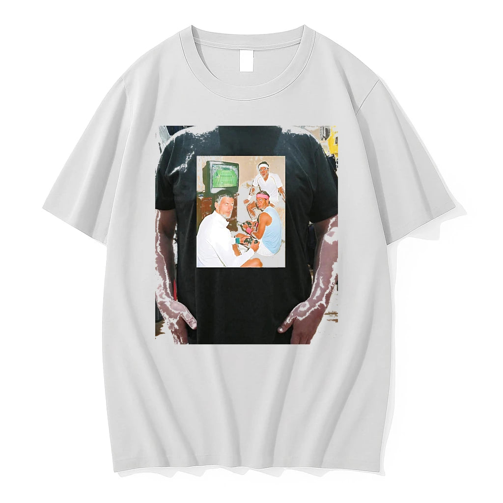 Officials Djokovic Nadal Federer Playing Video Game Vintage Premium T Shirt