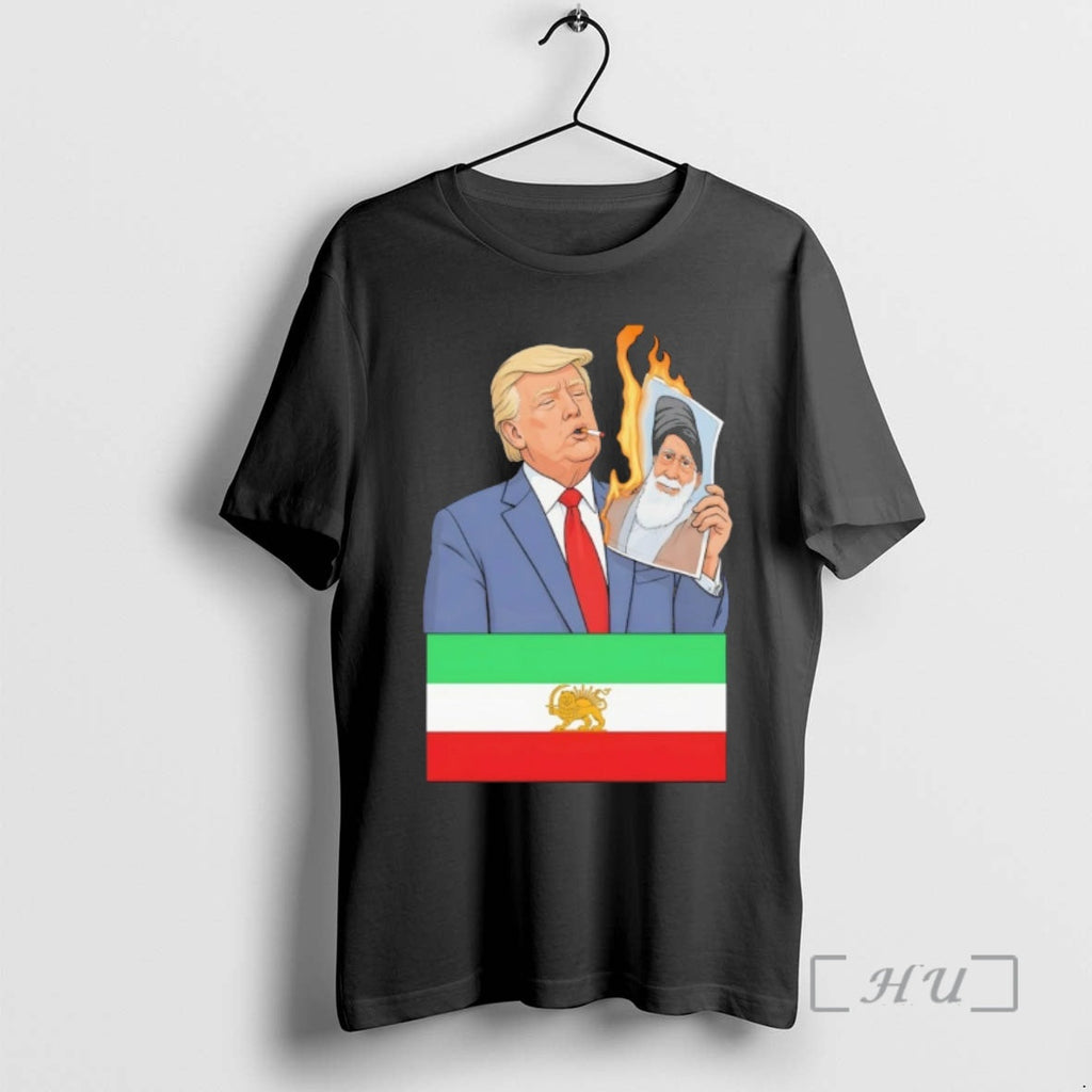 Officials Donald Trump Miga Make Iran Great Again Smokin Trump Flag Premium T Shirts Sweater