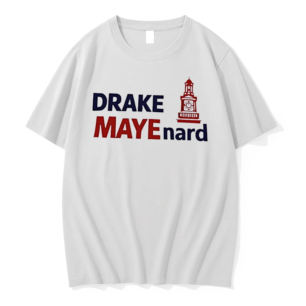 Officials Drake Mayenard Red Bell Clock Tower Line Art Graphic Illustration White Womens