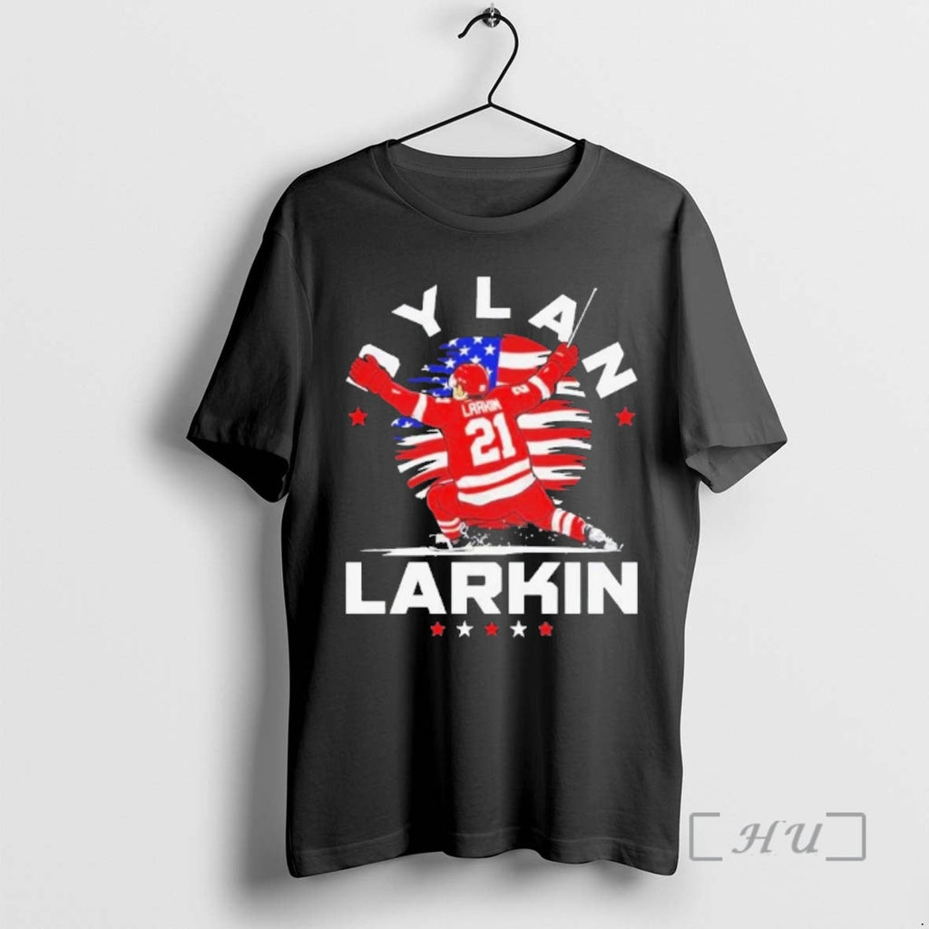 Officials Dylan Larkin Detroit Usa Flag Celebration Graphic