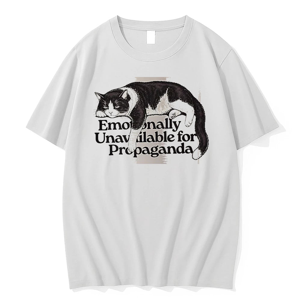 Officials Emotionally Unavailable For Propaganda Cat White Premium T Shirt