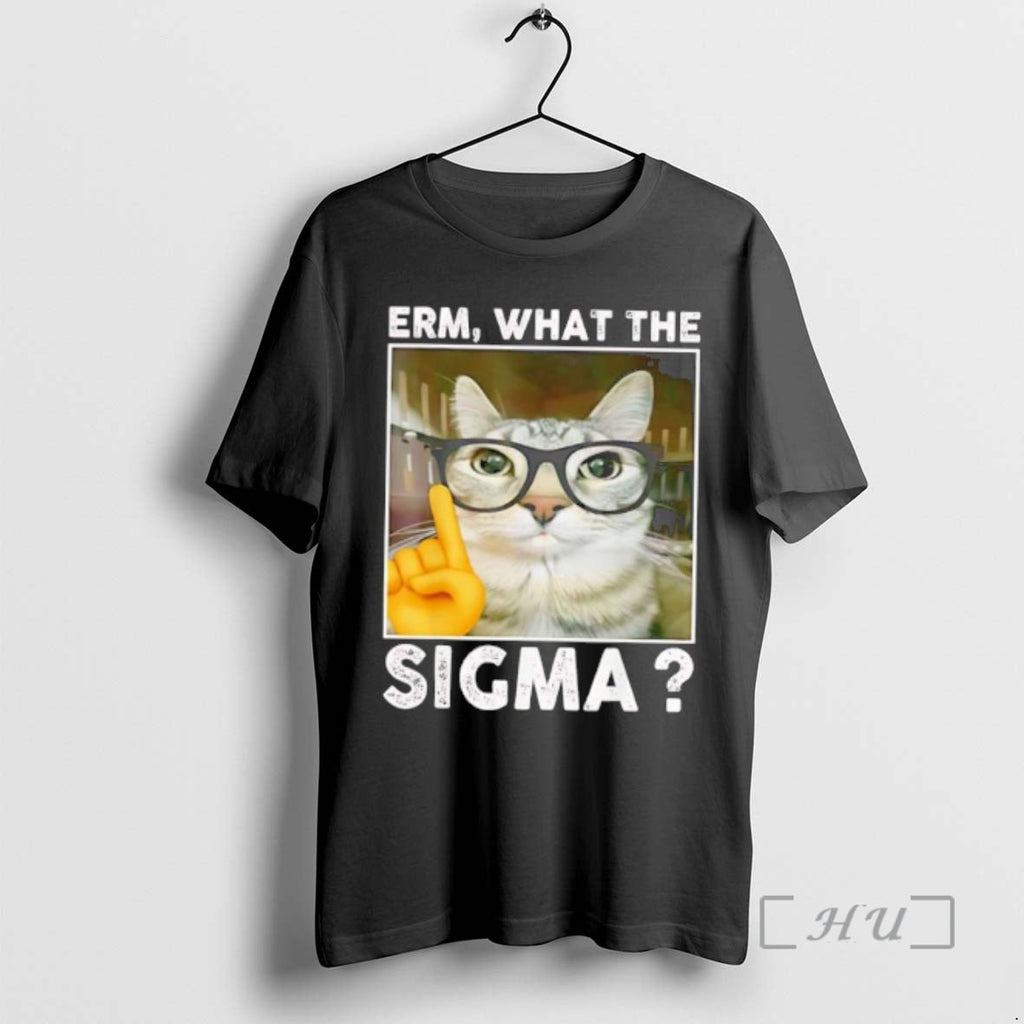Officials Erm What The Sigma Nerd Cat Glasses Finger Up