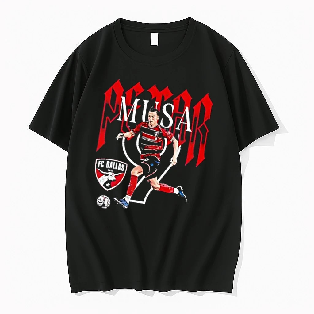 Officials Fc Dallas Petar Musa 96 Soccer Player Dribbling Ball Crest Mens