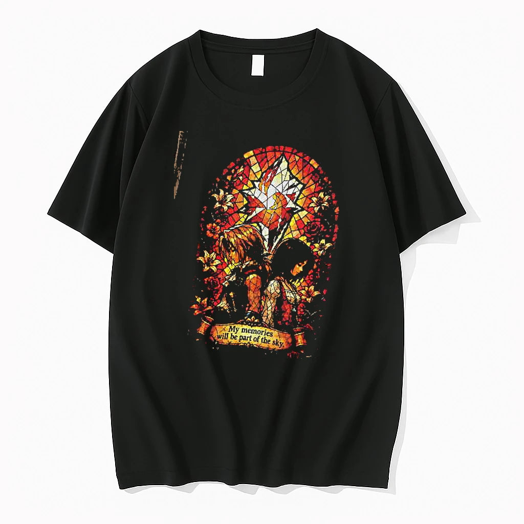 Officials Final Fantasy Stained Glass Zidane And Garnet Premium T Shirt