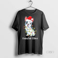 Officials French Bulldog Santa Hat Christmas Lights Frenchie Claus Premium Tee Shirt Sweater