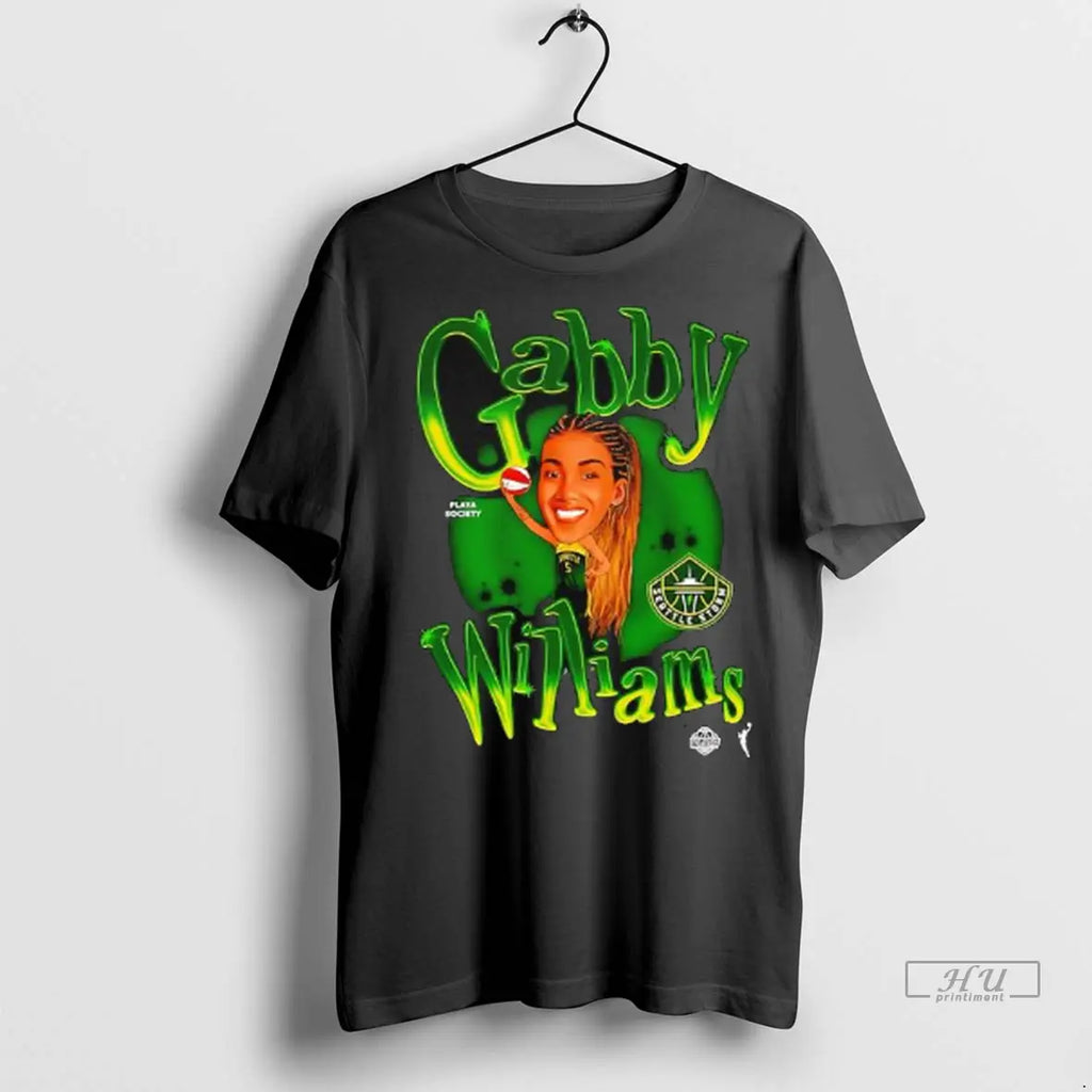 Officials Gabby Williams Seattle Stormwnba Player Playa Society Graphic Ladies T Shirts