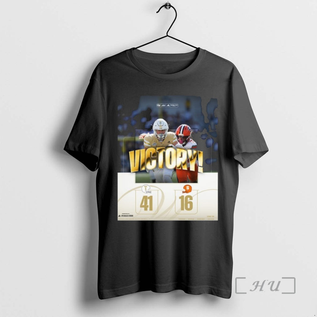 Officials Georgia Tech Wins 41 16 Syracuse 2025 Gameday Football Tee Shirt Sweater