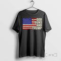 Officials God Guns And Trump Republican Usa Flag Retro