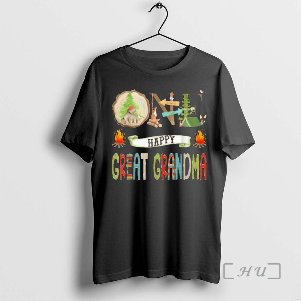 Officials Grandma One Happy Great Grandma Camper 1st Birthday Camping Bear Premium T Shirts Sweater