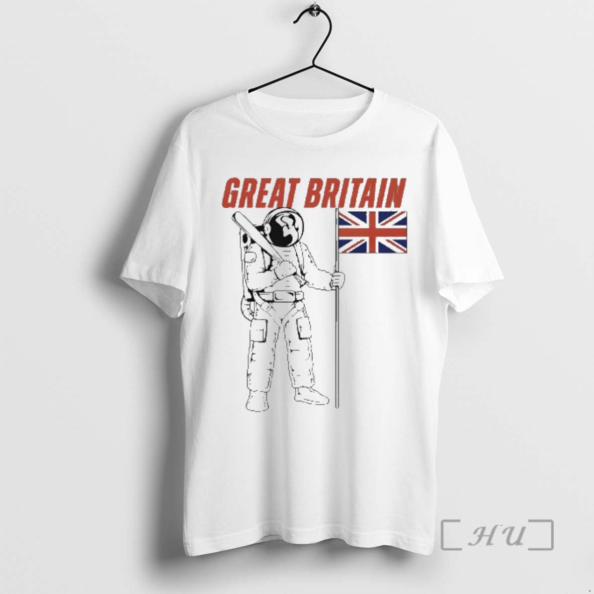 Officials Great Britain Astronaut Holding Baseball Bat And Union Jack