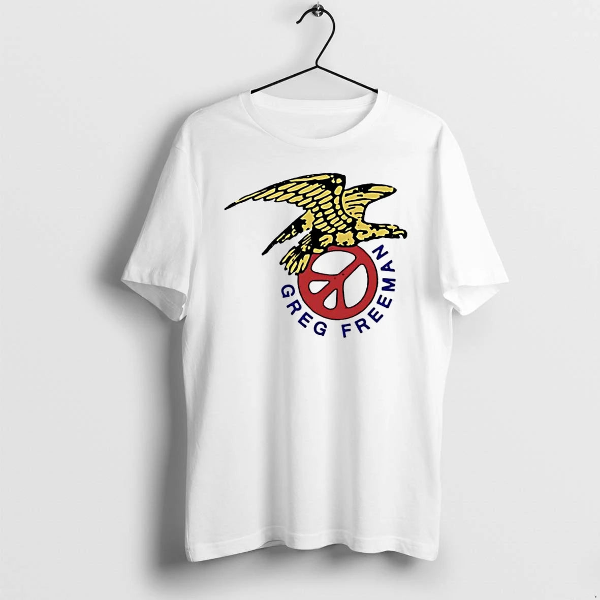 Officials Greg Freeman Yellow Eagle Clutching Crimson Peace Symbol White Womens Premium T Shirt