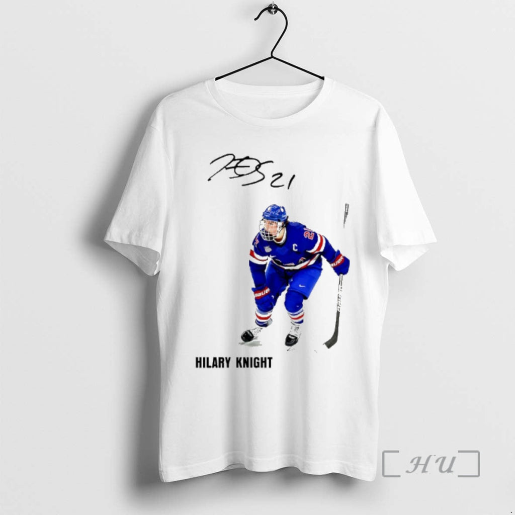 Officials Hilary Knight Team Usa 2026 Winter Olympics Gold Medal Autographed Premium T Shirts Sweater