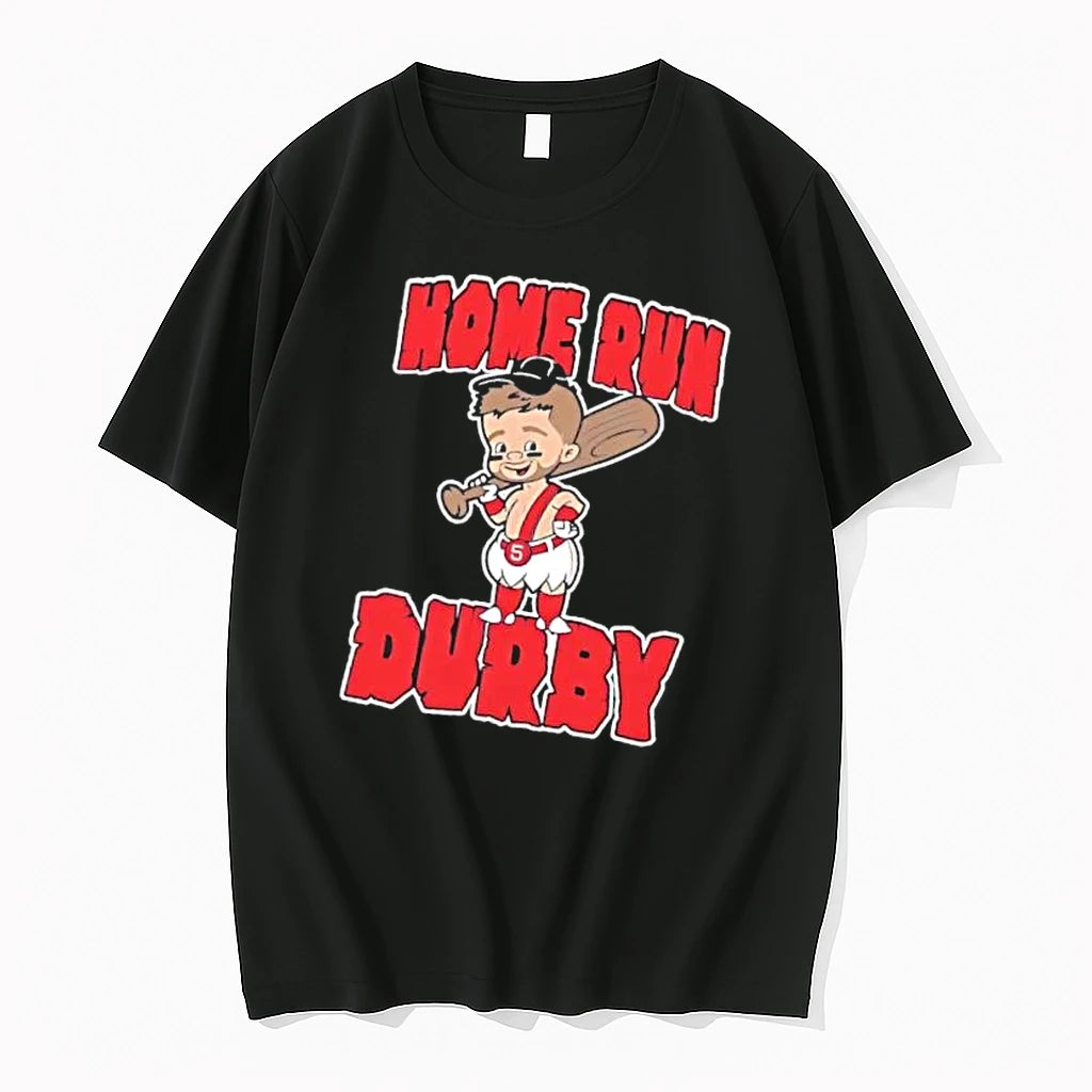Officials Home Run Durby Cartoon Caveman Baseball Player Holding Bat Mens T Shirt Sweater