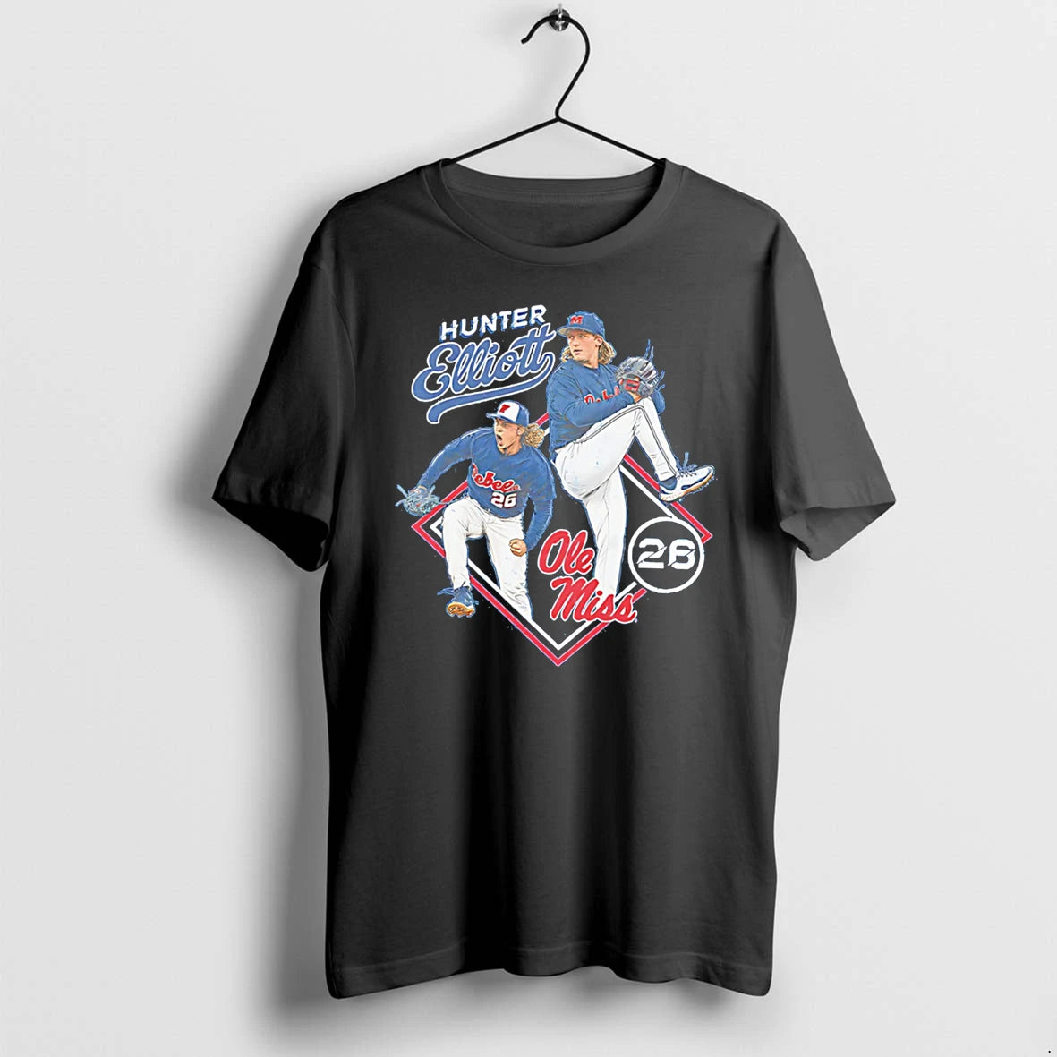 Officials Hunter Elliott Ole Miss Baseball Illustrated Tee T Shirt Sweater