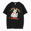 Officials I Eat What Want Cartoon Chubby Raccoon Holding Donut Paper Bag Mens