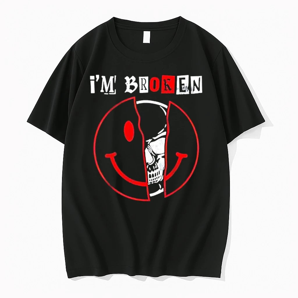 Officials I Am Broken Smiley Face Skull Premium T Shirt