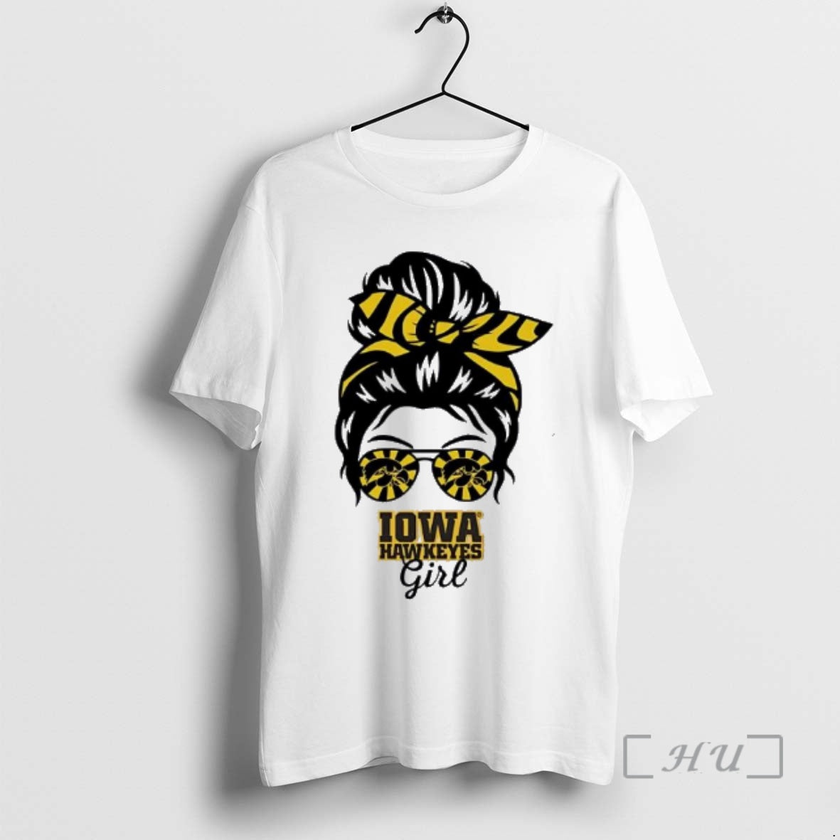 Officials Iowa Hawkeyes Girl Sunglasses Messy Bun