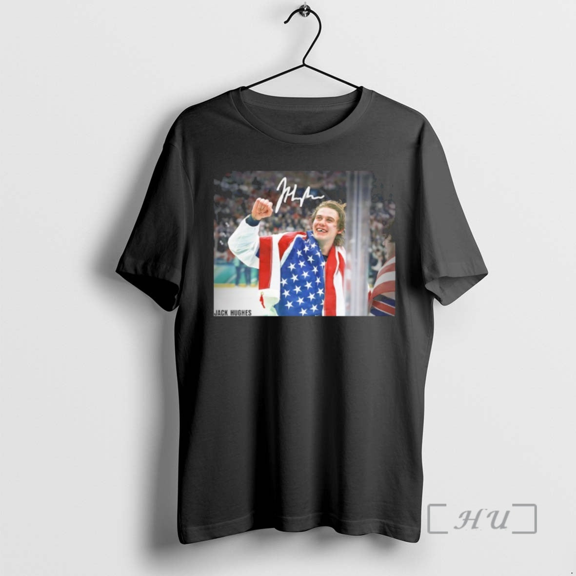 Officials Jack Hughes Team Usa 2026 Winter Olympics Gold Medal Autographed Premium T Shirts Sweater