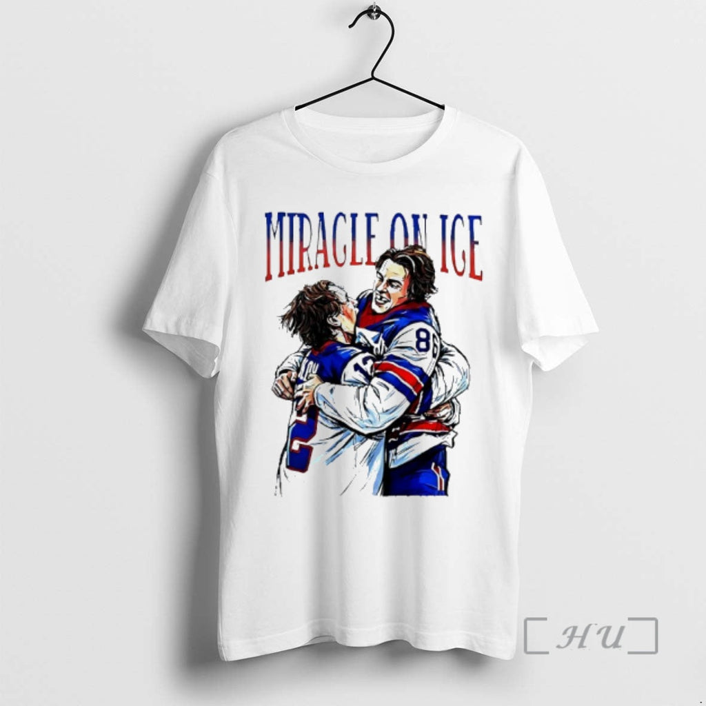 Officials Jack Hughes Hug Quinn Hughes Miracle On Ice Usa Olympic Premium T Shirts Sweater