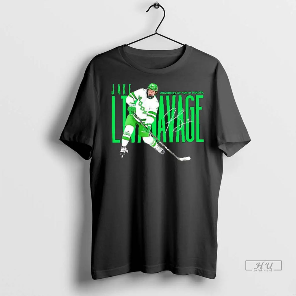 Officials Jake Livanavage Player University Of North Dakota Athletics Signature Ladies T Shirts