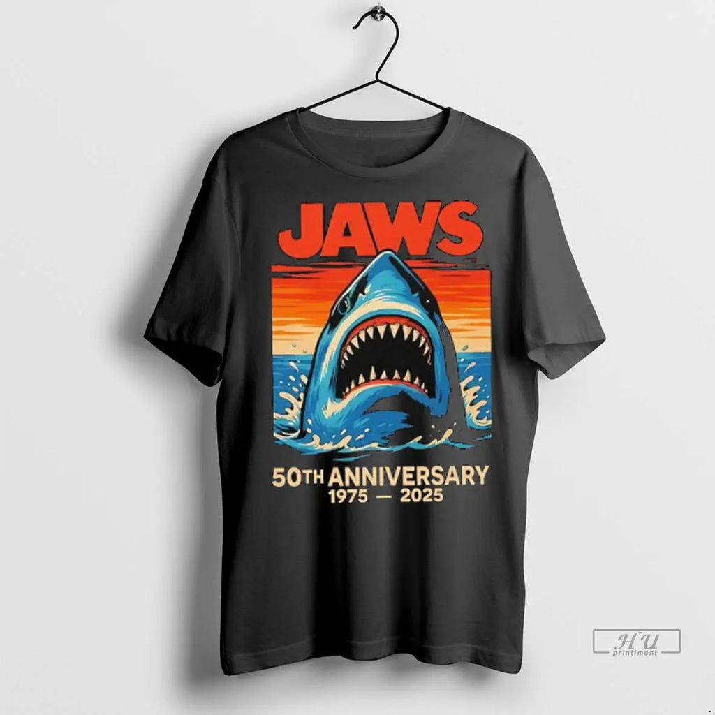 Officials Jaws Movie Vintage 50th Anniversary 1975 2025 Ladies T Shirts