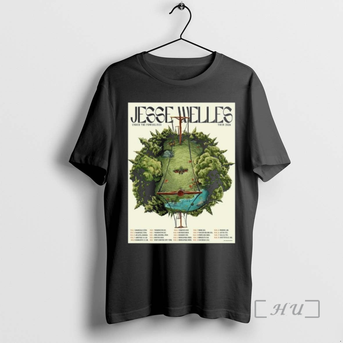 Officials Jesse Welles Under The Powerlines Tour 2026 North America City Dates Premium T Shirts