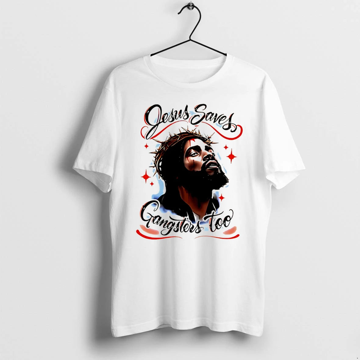 Officials Jesus Saves Gangsters Too Christian Gangster Tee Premium T Shirt