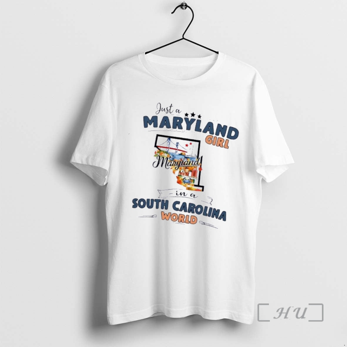 Officials Just A Maryland Girl Girl In A South Carolina World Map Premium T Shirts