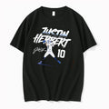 Officials Justin Herbert 10 Quarterback Throwing Football Stylized Signature Mens Premium T Shirt
