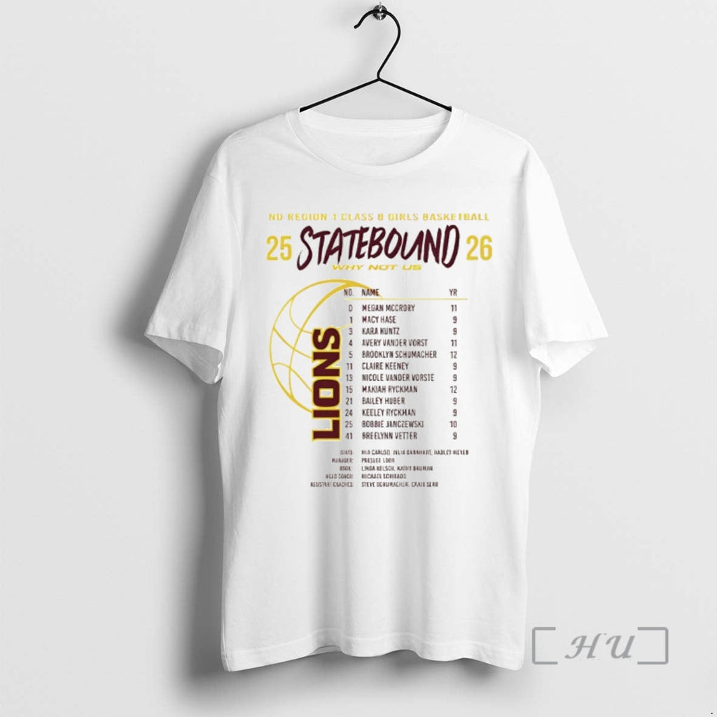Officials Lions Basketball State Bound 25 26 Nd Region Class B Girls Premium T Shirts