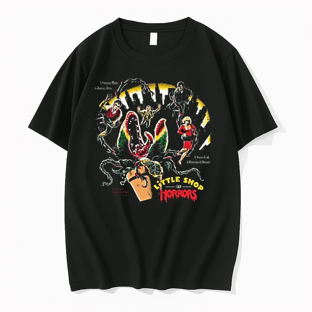 Officials Little Shop Retro Plant Mayhem Black T Shirt Sweater