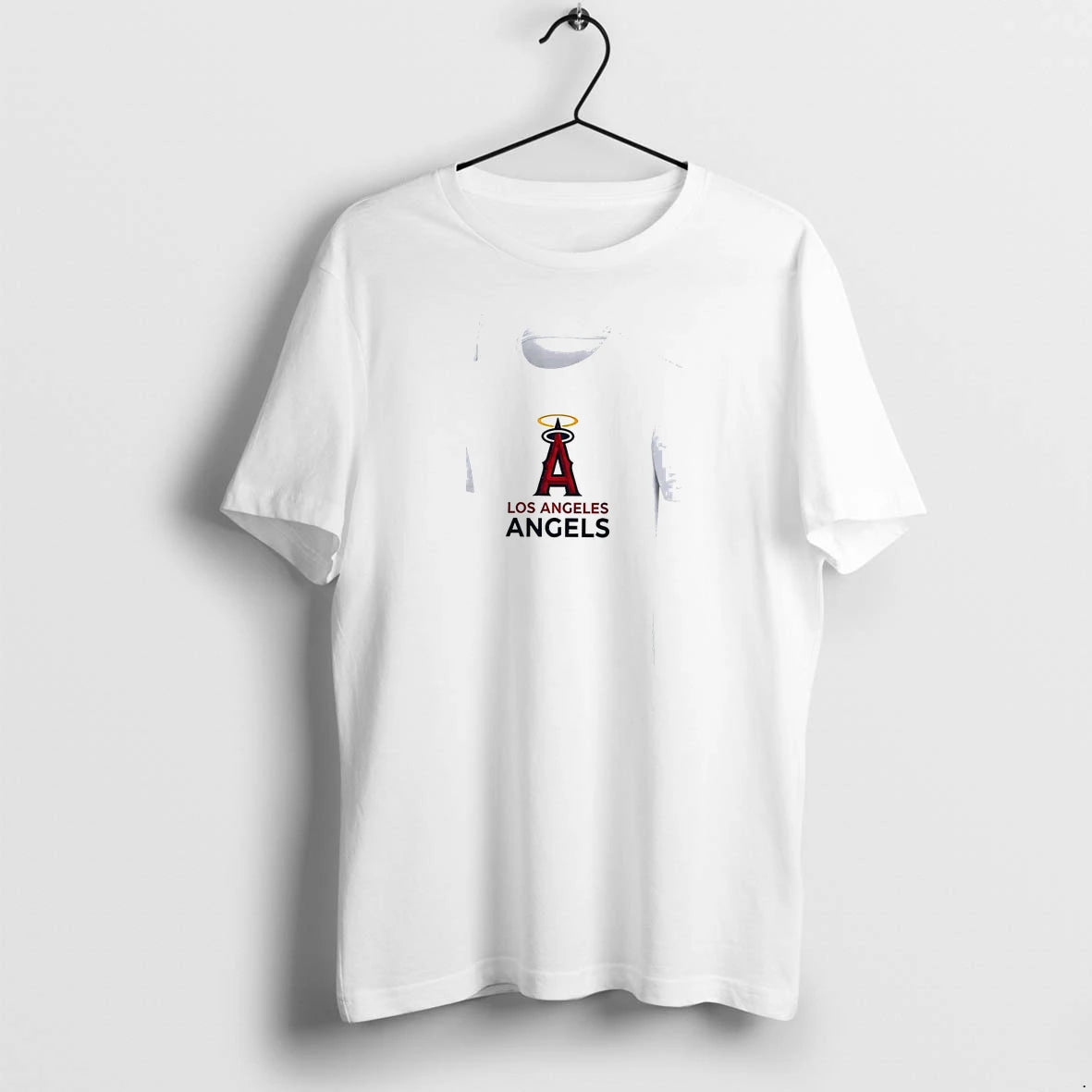 Officials Los Angeles Angels Logo Skull Bat Crossed Baseball White Mens Premium T Shirt