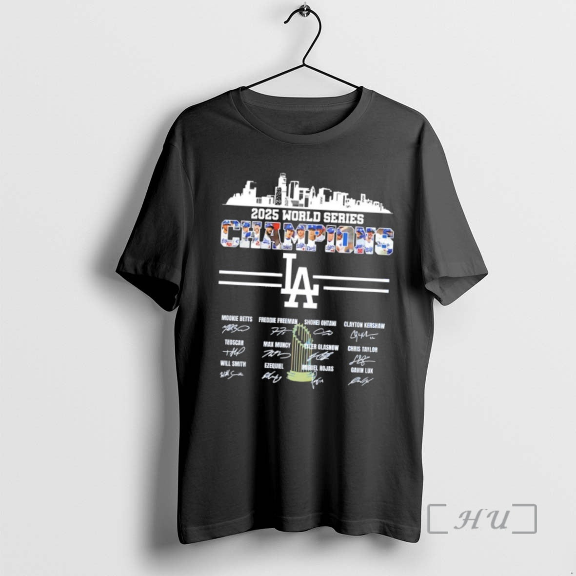 Officials Los Angeles Dodgers 2025 World Series Champions Team Name Signature T Shirt Sweater
