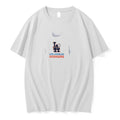 Officials Los Angeles Dodgers Logo Skull Bat Crossed Baseball White Mens Premium T Shirt