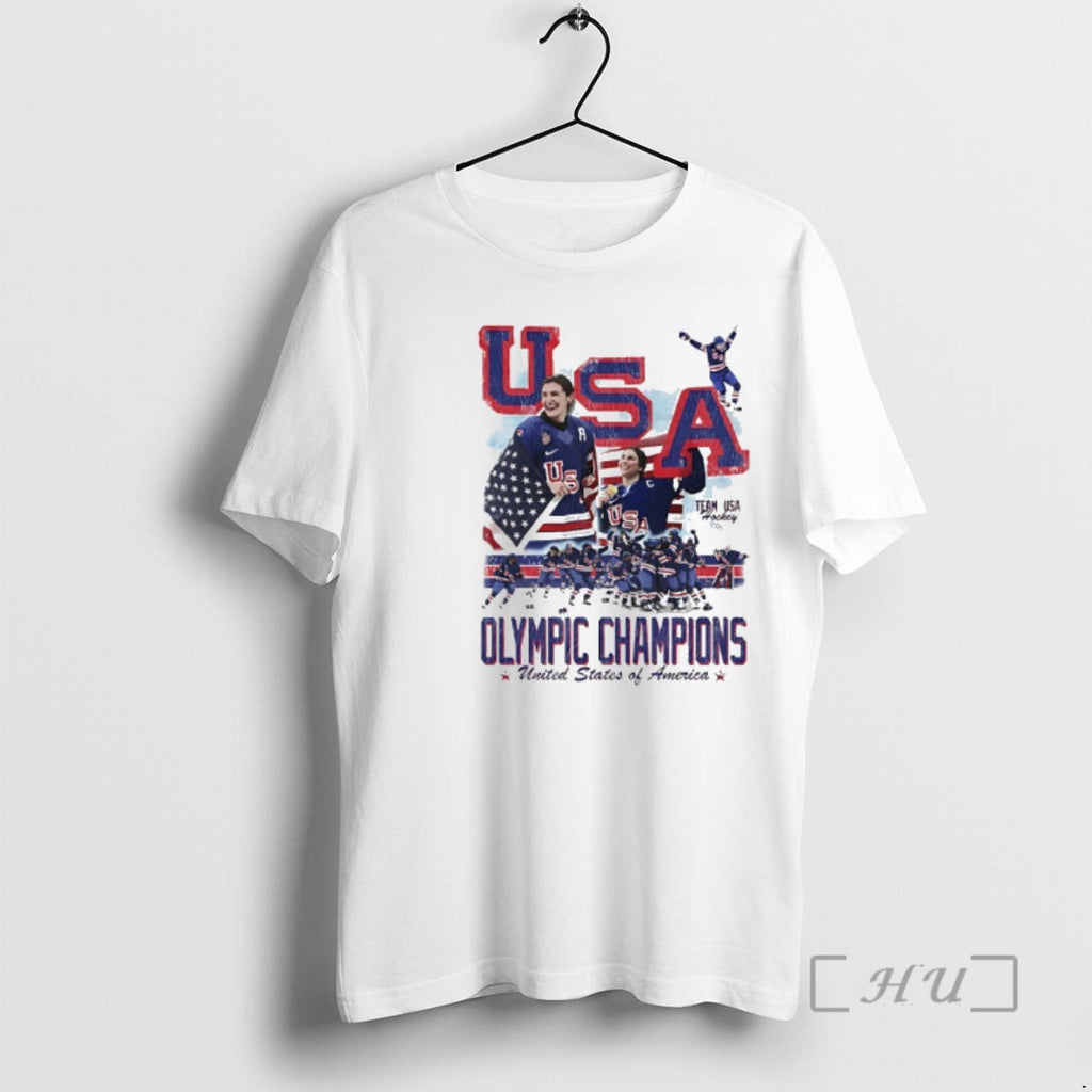 Officials Megan Keller Ice Hockey 2026 Oplympic Champions United States Of America Premium T Shirts