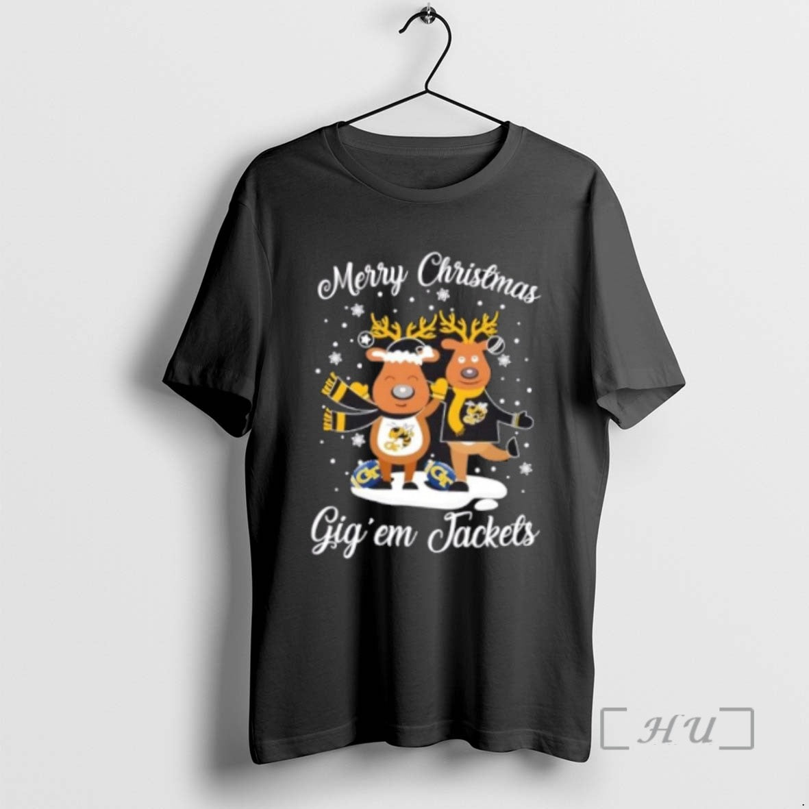 Officials Merry Christmas Gig Em Georgia Tech Yellow Jackets Tee Shirt Sweater