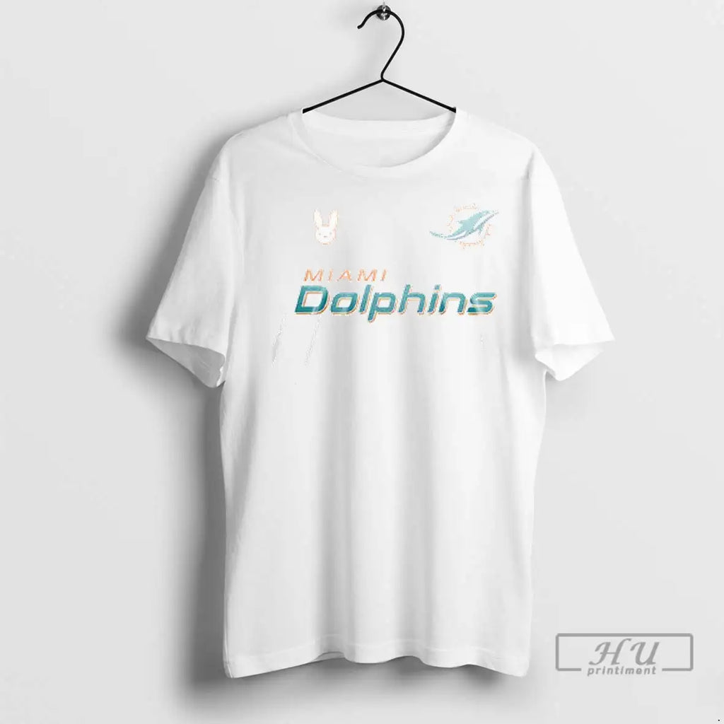 Officials Miami Dolphins X Bad Bunny Frog Mascot Signature T Shirts