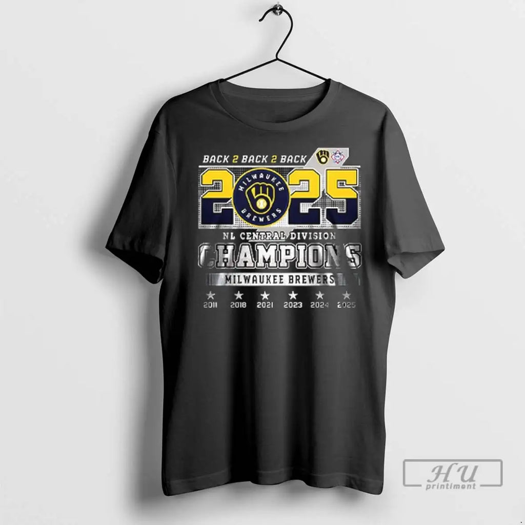 Officials Milwaukee Brewers Nl Central Division Champions 2025 Back 2 Back 2 Back Name Roster