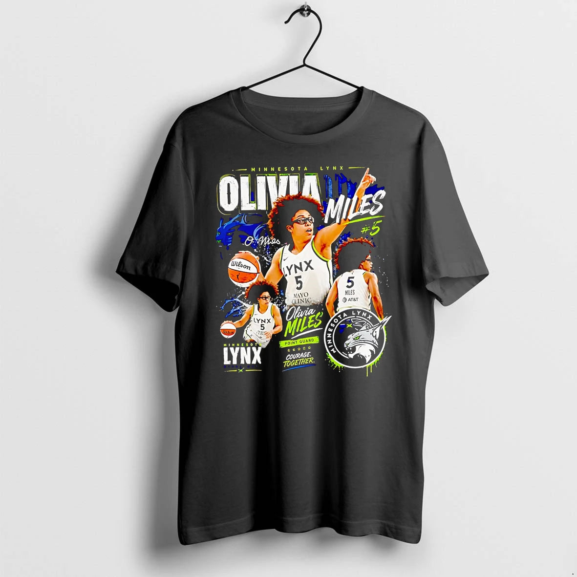Officials Minnesota Lynx Olivia Miles 5 Courage Together Point Guard T Shirt Sweater