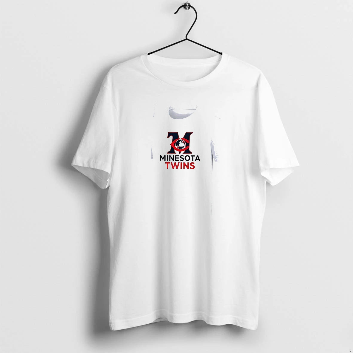 Officials Minnesota Twins Logo Skull Bat Crossed Baseball White Mens Premium T Shirt