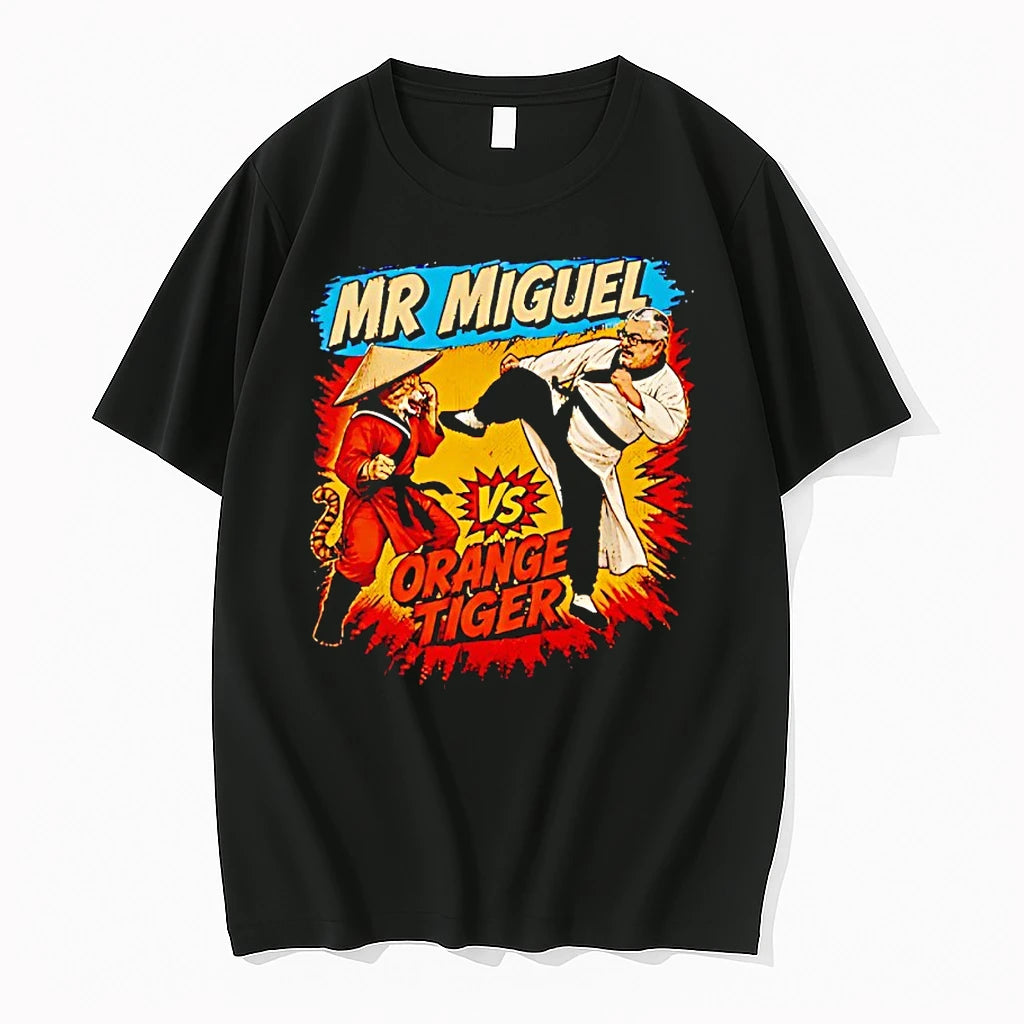 Officials Mistah Miguel Vs Orange Tiger Kung Fu Cat Vintage T Shirt Sweater