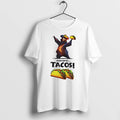 Officials Mmm Tacos Cartoon Bear Wearing Colorful Sombrero Holding Food White Womens T Shirt Sweater