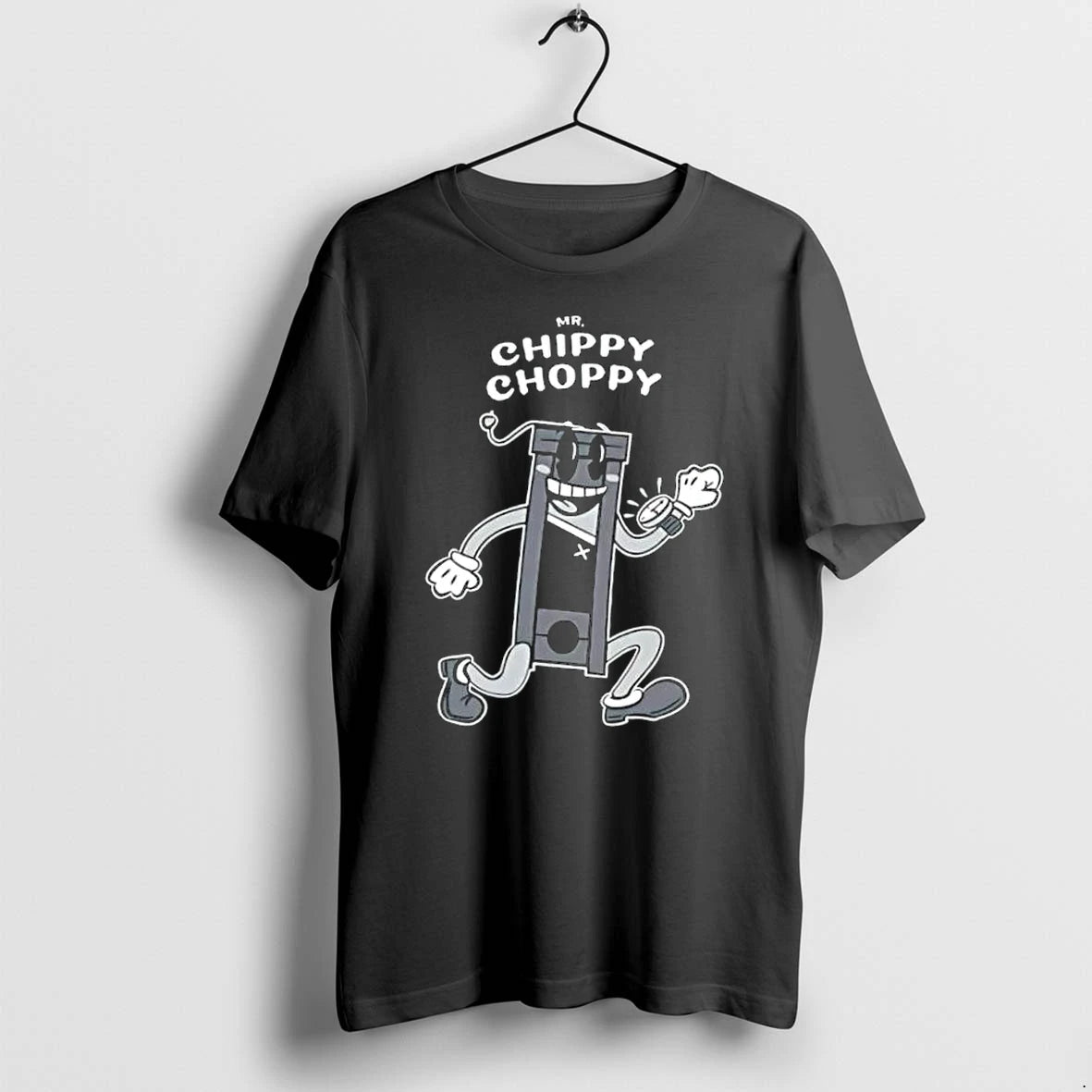 Officials Mr Chippy Choppy Guillotine Character Rubber Hose Animation Cartoon Premium T Shirt
