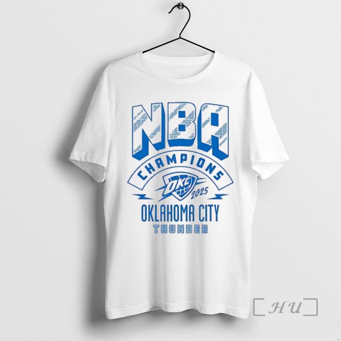Officials Nba Champions 2025 Oklahoma City Thunder Blue Grid Logo