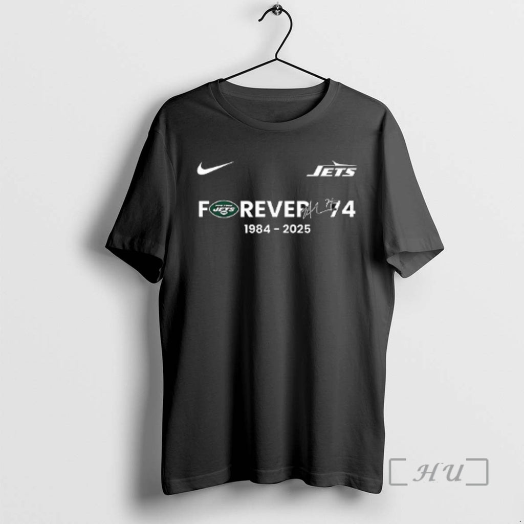 Officials New York Jets Nick Mangold Forever 74 Rest In Peace Legends Graphic Signature Tee