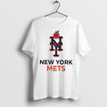 Officials New York Mets Logo Skull Bat Crossed Baseball White Mens Premium T Shirt