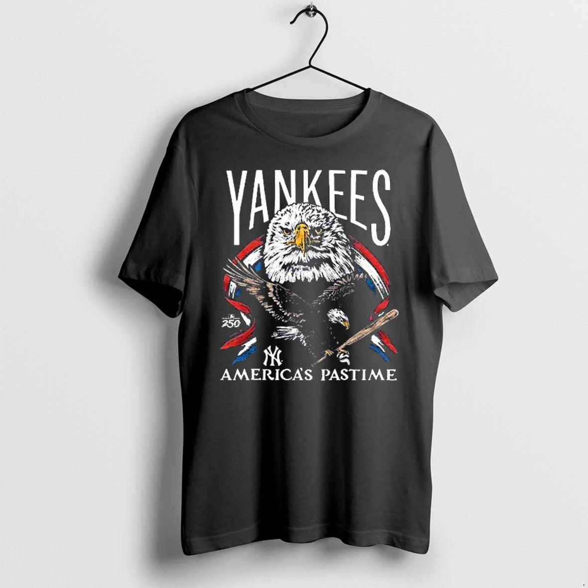 Officials New York Yankees Americas Pastime Tri Blend Black T Shirt Sweater