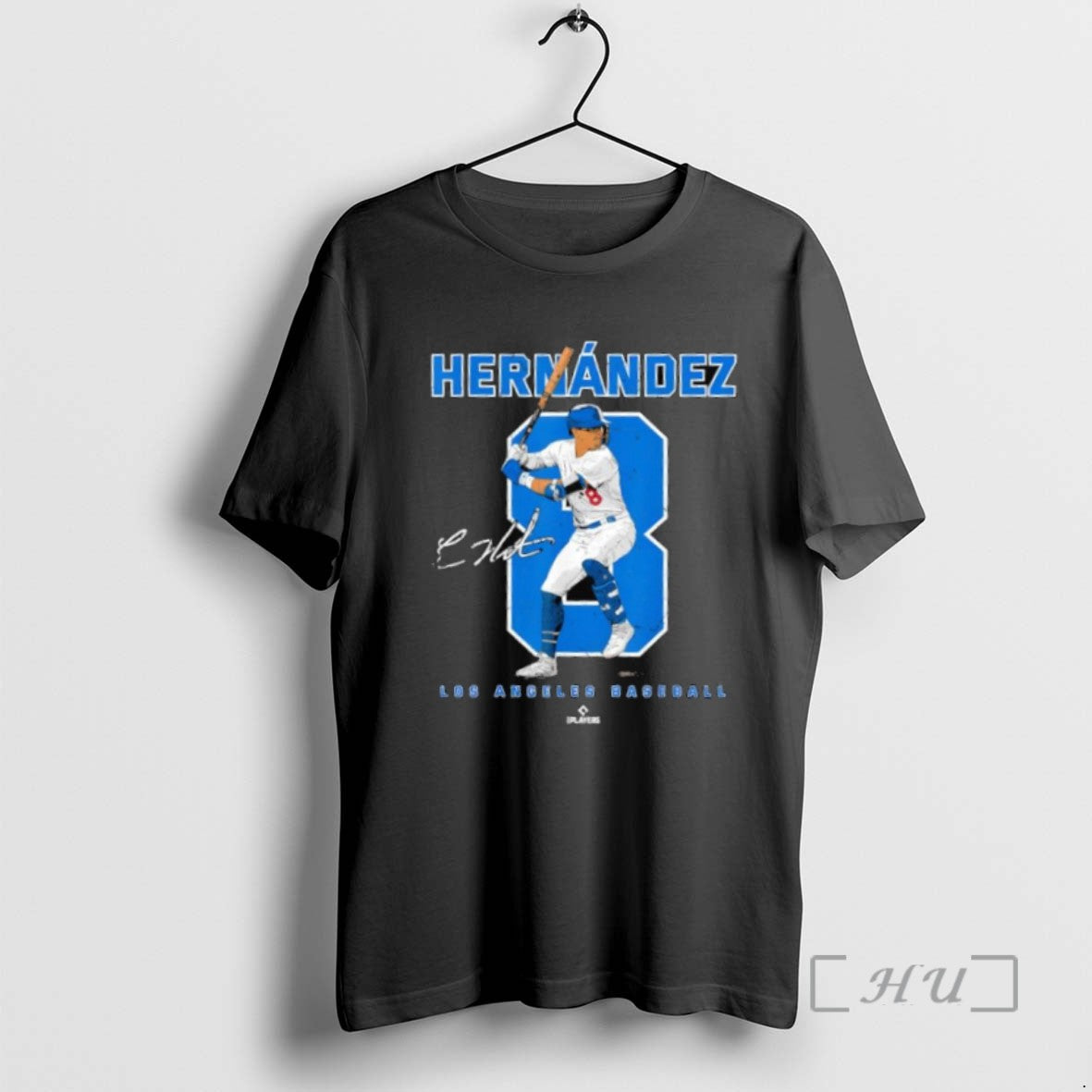 Officials Number And Portrait Kike Hernandez Los Angeles Mlbpa Signature Tee Shirt Sweater