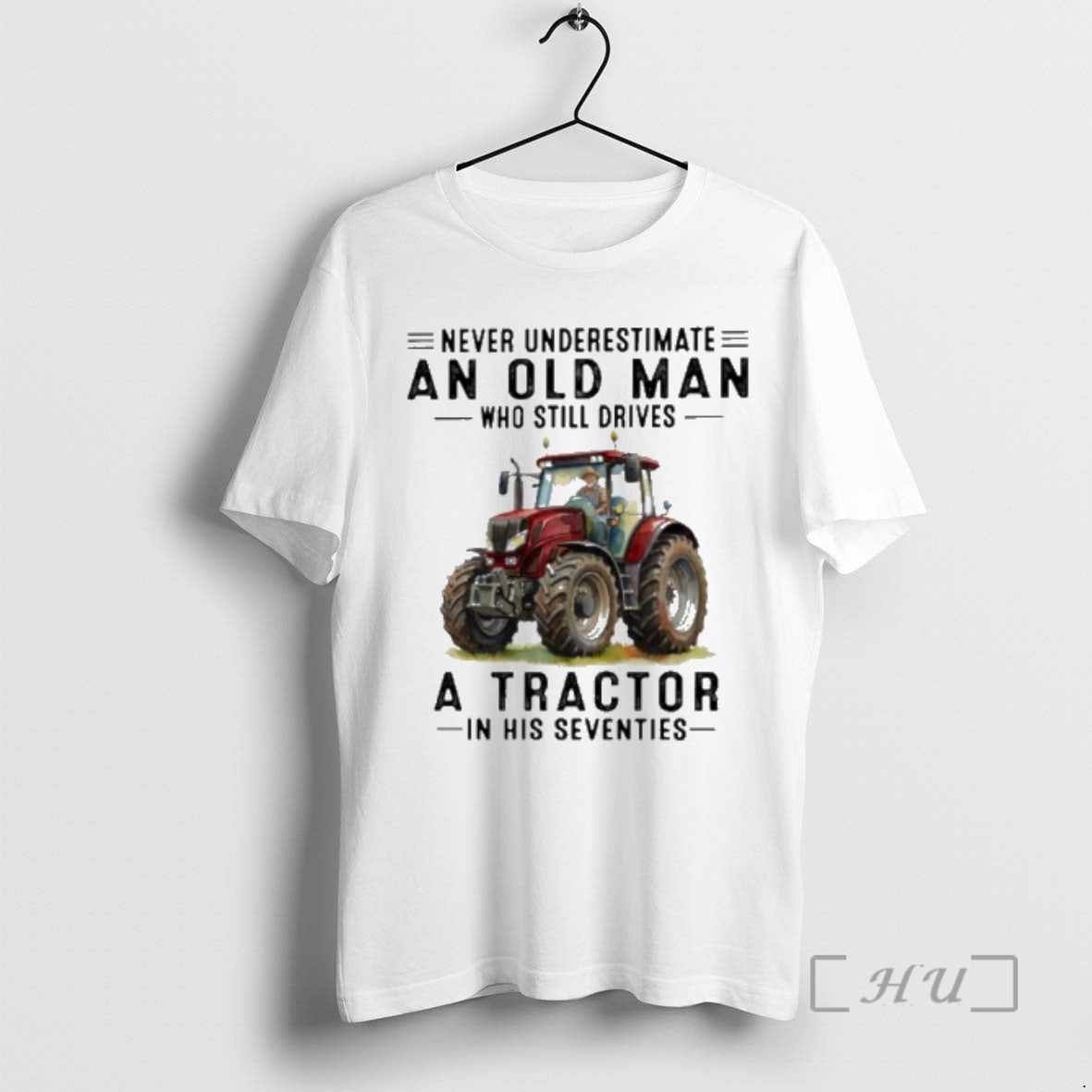Officials Old Man Drives Tractor Seventies