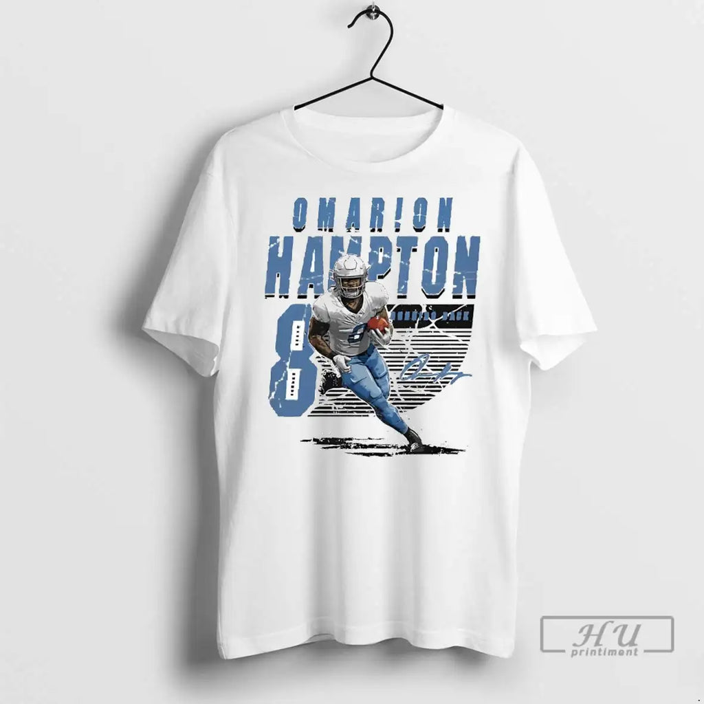 Officials Omarion Hampton Running Back Signature Los Angeles Chargers T Shirts